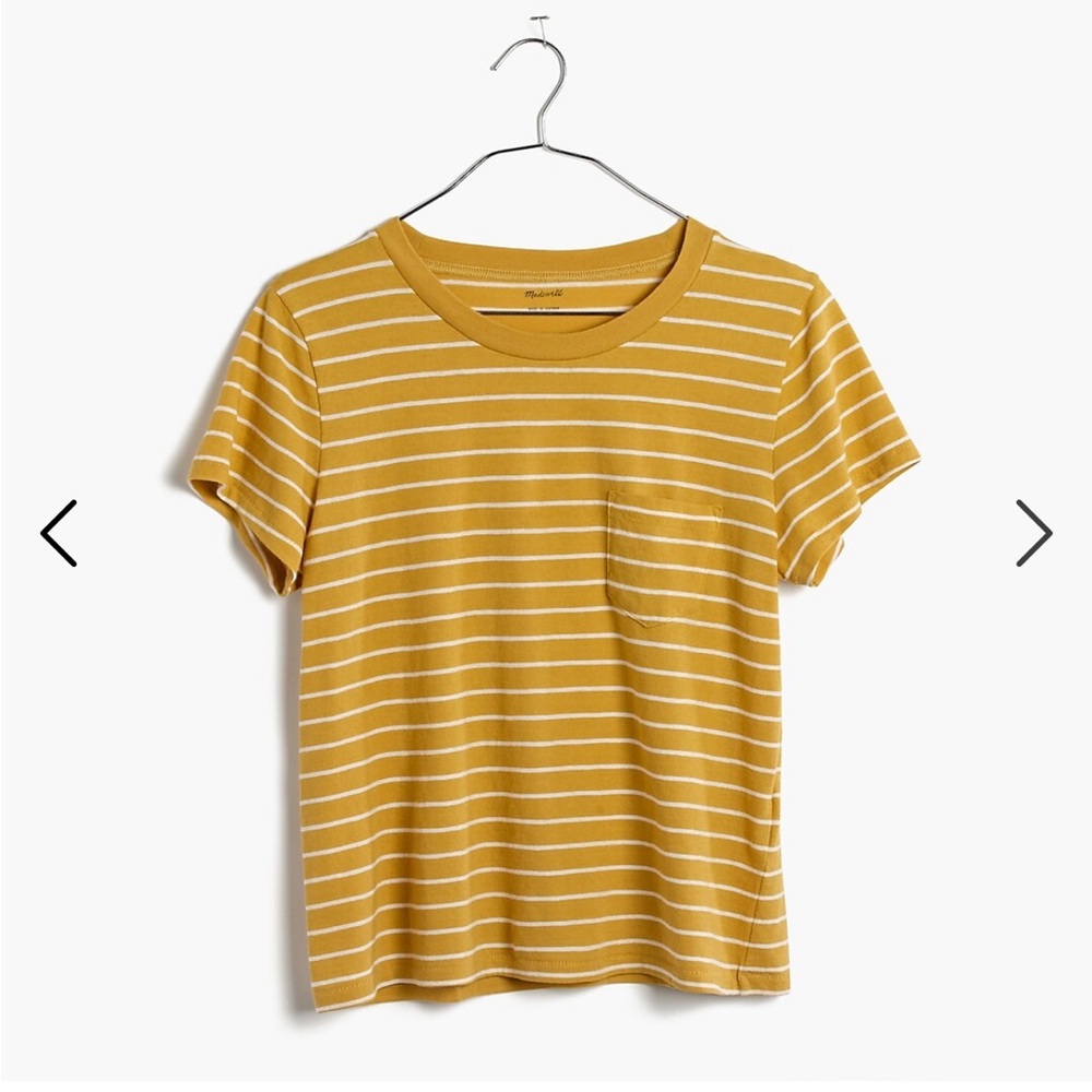 Madewell ~ Radio Tee in Largo Stripe in Bronzed Buttercup
